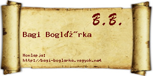 Bagi Boglárka névjegykártya